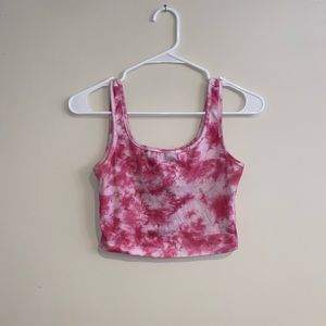 Shein pink tie dye crop top cami